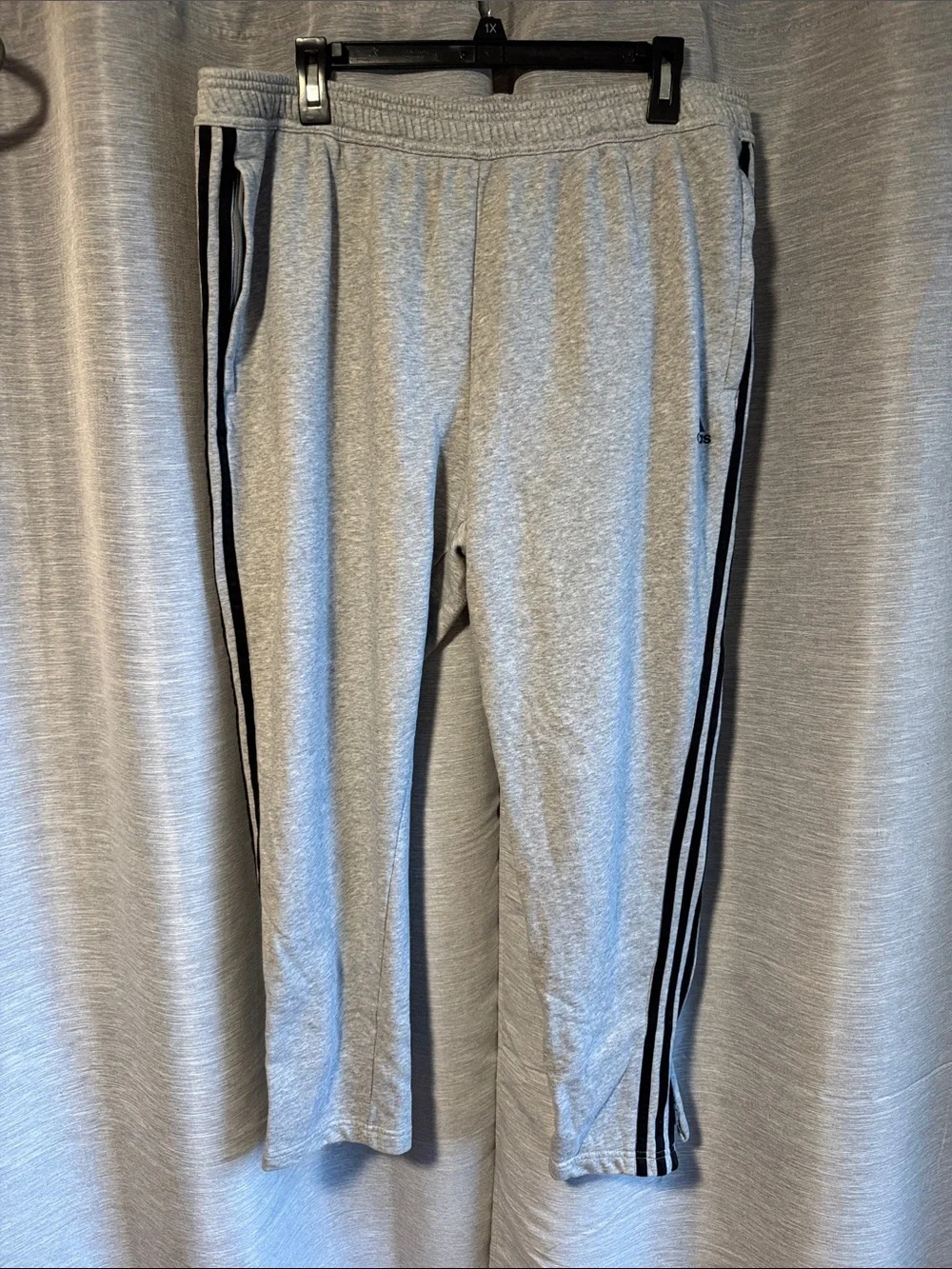 adidas Gray Sweatpants with Black Triple Stripes